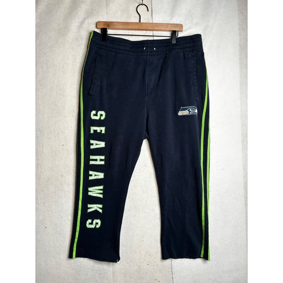 NFL Team Apparel Other - NFL Team Apparel Seattle Seahawks Sweatpants Navy Blue Green Mens XL Cropped